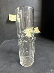 VTG.8.75″ Libbey La Femme Tall Clear Glass Tumbler Vase Nude Female Figures#R132