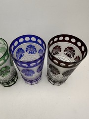 Cut To Clear MCM Tumbler Glasses Set Of 4 Vtg Godinger Shannon Crystal Shell