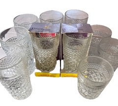 Anchor Hocking Beverageware Punch Ice Tea Glasses Wexford Pattern Vtg Set Of 10