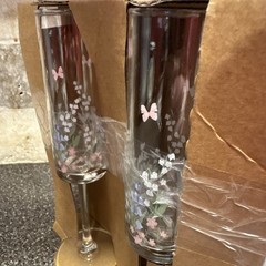 2 Libby Champagne Flutes Glasses Lily Of The Valley 9.5″ 6 Oz Delicate Floral