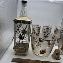 Libbey Hollywood Regency Highball 8 Glasses X 4 + Ice Tub & Swiss Music Bottle
