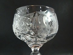 Traube by Nachtman Cut to Clear Wine Hock Water Goblet/Glasses Bohemian