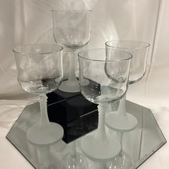 Vintage Cristal D’Arques Frosted Spiked Stem 6.5” Wine Glass CRA37 – Set of 4
