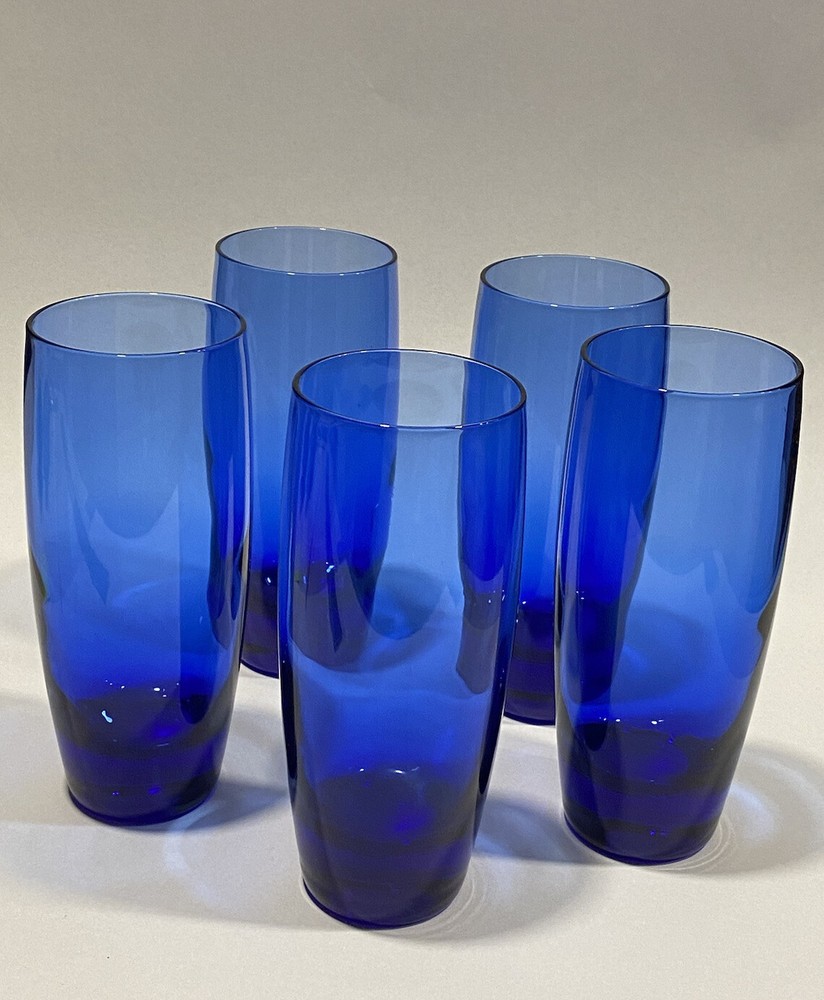 Luigi Bormioli Michelangelo Tumbler Cobalt Blue 14 oz Highball Glass Set
