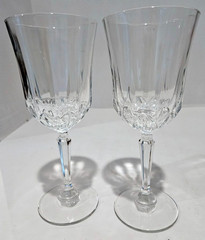 2 AMERICAN HERITAGE Crystal- Water Goblet -St. George -Clear- 8″-EUC