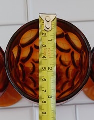 Vintage Amber Imperial Provincial Heisey Whirlpool Pattern Goblet Glass Set Of 4