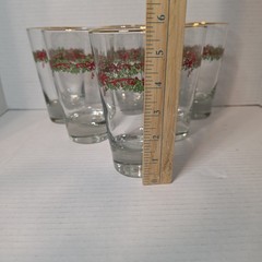 Christopher Radko Holiday Celebrations Holly Ribbon Xmas 15oz Cooler Tumblers