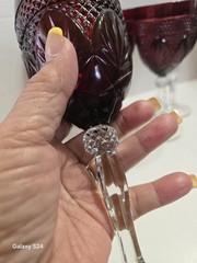 CRISTAL D’ARQUES DURAND » Antique Ruby » Set Of (6) Wine/ Water Goblets