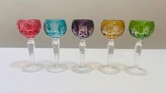 VINTAGE BEYER BLEIKRISTALL CRYSTA CORDIAL GLASSES LOT OF 5