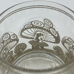 Culver 22K Gold Mushroom Vintage Lowball Drinking Glass MCM Set of 6 Cocktail