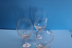 Augusta Gorham Crystal Blown Glass 8.25″ Tall Ice Tea Glasses Lot/3