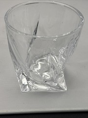 Set of (4) of Mikasa Twisted Motion Crystal Old Fashioned 3.75” Tumblers