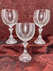 Vintage Mikasa “The Ritz” Crystal Wine Glasses 6.5in Discontinued Set of 3 EUC