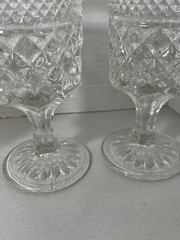 Vintage Set4” 8oz” ANCHOR HOCKING WEXFORD Claret Wine Glasses 6 1/2” Pressed