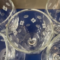 Vintage Criss Cross And Punties Cordial Glasses By Standard Glass set of 5