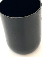 Vintage Japonism Black Opaline Glass W/ Gold Gilt Accents