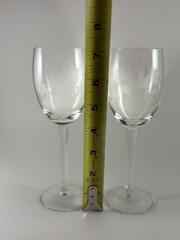1980s Romanian Aperitif Etched Wine Glasses-Grape Leaves (set Of 2)