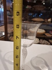 Pavlova Faberge Crystal Clear Wine Glass Ballerina Frosted Stem Lot Of 2