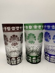 Cut To Clear MCM Tumbler Glasses Set Of 4 Vtg Godinger Shannon Crystal Shell