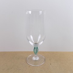 4 Mikasa Crystal Tuscan Green Iced Tea Goblets Glasses 8″ Tall VGC Leaf Stem
