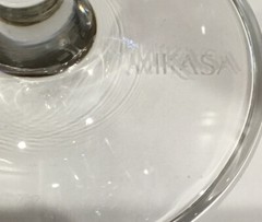 4 MIKASA CHEERS STEM GOBLETS ETCHED HORIZONTAL ,VERTICAL,DOTS,SWIRLS 9”T