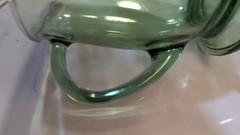 Green Glass Large Coffee/Beverage Cup Anchor Hocking Vintage. Lot of 4