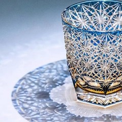 Luxury Heavy Base Crystal Whiskey Glass Tumbler Japanese Style Edo Kiriko Glass