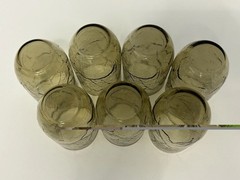 Set of 7 Anchor Hocking Sherwood Leaves Spicy Brown Small 6oz Juice Glasses