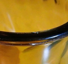2 Libby Glass Water Pitchers Chateau Blue Sapphire Textured & Amber Optic Swirl