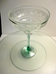 CRISTAL D’ARQUES-DURAND Green Stem Sombrero Margarita Glasses (2) – MAKE OFFER!