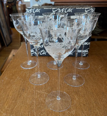 Lot of 6 Mikasa Crystal Charisma 9 1/4 Inch Water Goblets with Box