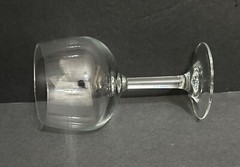 Bowl-Shaped Tasting Wine Glass, 6.5”H Clear Lead Crystal Stemware, France