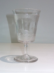 Antique 1880’s EAPG Crystal FROSTED POLAR BEAR Artic Tumbler Goblet (D)
