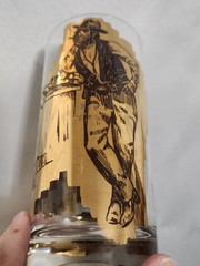 Rare MCM Charles Russell Cowboy Western 24K Gold Cocktail Highball Glass EUC