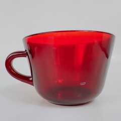 Anchor Hocking Royal Ruby Red Glass Cups Mug Set of 4 Tea Coffee Vintage