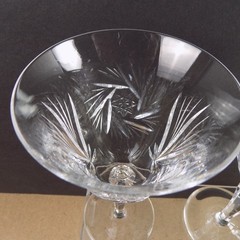 9pc Spode Crystal Priscilla Goblets 5 Water 4 Wine Glasses Signed VGC Pinwheel