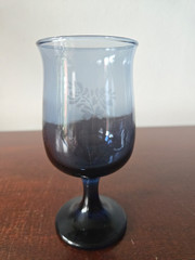 6 Pfaltzgraff Yorktowne Dark Blue Navy Stemmed Glasses 8 oz Water Wine Goblets