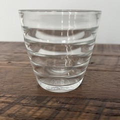 Duralex Clear Pressed Glass Ribbed Small Round Drinking Glass France 3’ X 2.75’