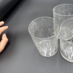 Vintage Clear Glass Lowball Tumblers Heavy Base Juice Water Cups Flower set of 4