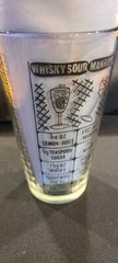 VINTAGE FEDERAL GLASS BARTENDERS COCKTAIL BEVERAGE RECIPE MIXING GLASS