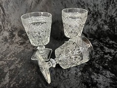 Set of 3 Imperial Crystal/Clear Wafer Stem CAPE COD Water Goblets/Glasses