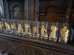 Vintage Zodiac Highball Glasses – Set of 12 Mid-Century Gold Zodiac Barware