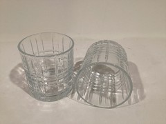 2 Cut Whiskey Low Ball Lead Crystal Glasses approx 3-5/8” x 3- 3/8”. 8oz.