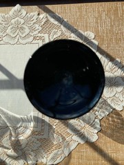 Luminarc Wine Glass Optic Swirl Black Stem Made in France 3.2″ Diametr 7.1″ Tall
