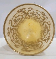 Arte Italica AI23 Yellow Alabaster 24K Gold Encrusted Goblets Italy Set of 3