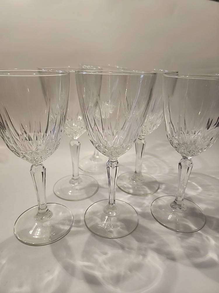 Luminarc Cristal d’Arques Durand DIAMANT Clear Set 6 7″ Wine Glases Goblets