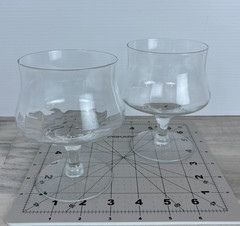 Vintage Stemware Seafood Cocktail or Brandy Glasses Barware Set of 2