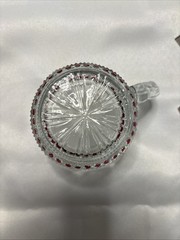 RARE Vintage 50s Tiffin-Franciscan Bullseye Clear Pink Dots Punch Bowl Cups 4