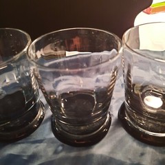 4 Lenox High Ball Sutton Place Rocks Black Stem Clear Optic Glasses Vintage!