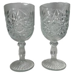 Libbey Goblets Hobstar Pattern 12oz Set 2